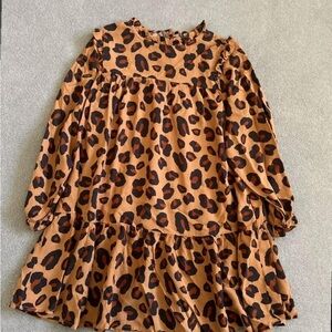 Chic Animal Print Ruffle Dress